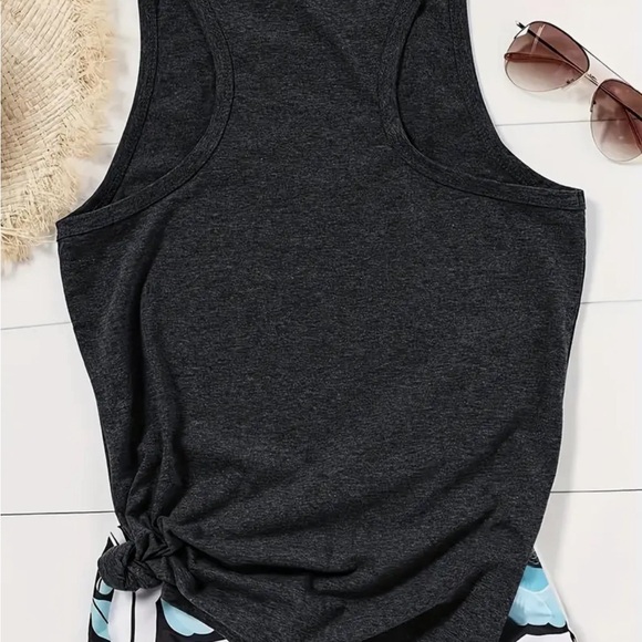 Letter Print Crew Neck Tank Top, Casual Sleeveless Tank Top For Summer, Women's - Picture 3 of 5
